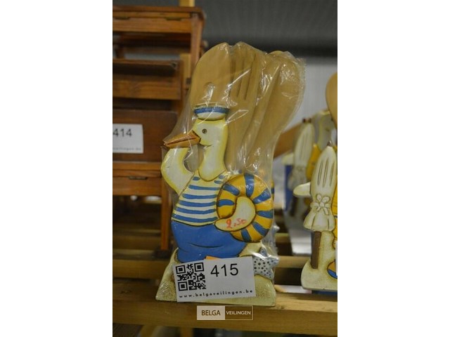 4x retro decoratieve houder voor keukengerei - afbeelding 1 van  3