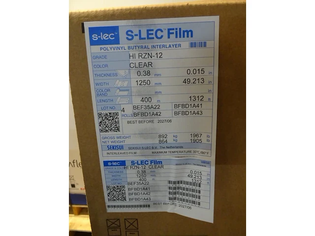 4x rol s-lec film polyvinyl butyral interlayer - afbeelding 2 van  2