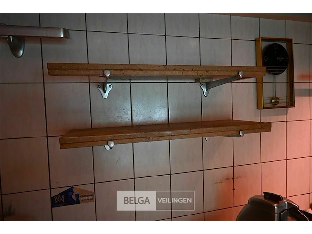 4x rvs houder met houten leggers 90x40x22 - afbeelding 2 van  3