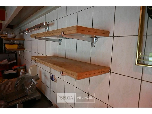 4x rvs houder met houten leggers 90x40x22 - afbeelding 3 van  3