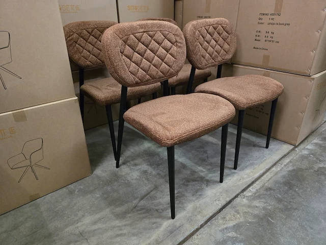 4x stoel anoushka bruin fabrics - afbeelding 7 van  8