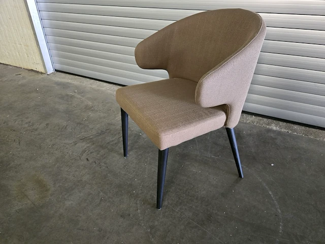 4x stoel evi beige met houten onderstel - afbeelding 2 van  6