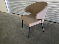 4x stoel evi beige met houten onderstel - afbeelding 2 van  6