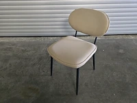 4x stoel metal beige stof - afbeelding 1 van  8