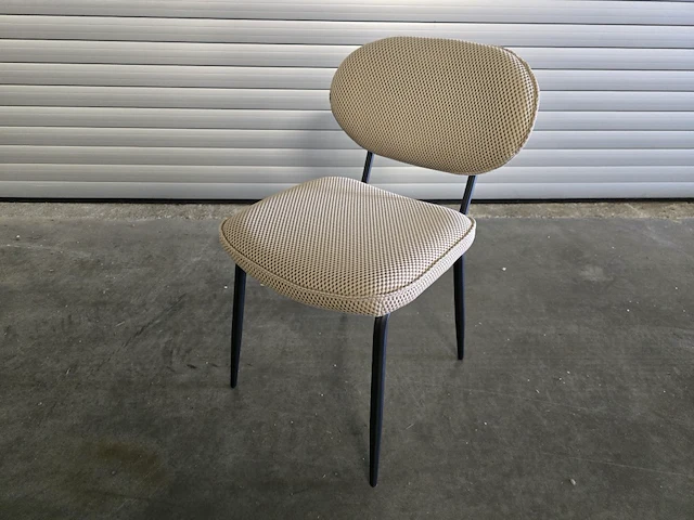 4x stoel metal beige stof - afbeelding 2 van  8