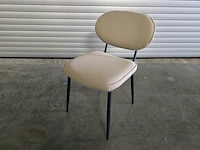 4x stoel metal beige stof - afbeelding 2 van  8
