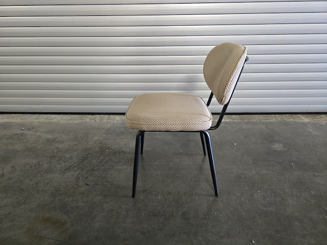 4x stoel metal beige stof - afbeelding 3 van  8