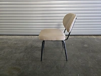 4x stoel metal beige stof - afbeelding 3 van  8