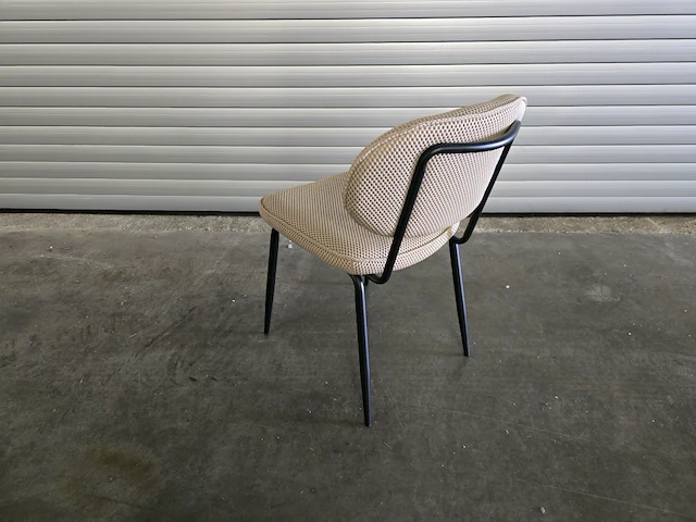 4x stoel metal beige stof - afbeelding 4 van  8
