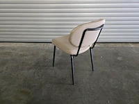 4x stoel metal beige stof - afbeelding 4 van  8