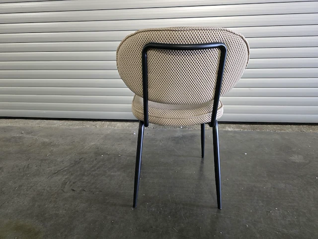 4x stoel metal beige stof - afbeelding 5 van  8