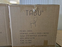 4x stoel metal beige stof - afbeelding 8 van  8