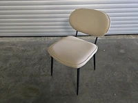 4x stoel metal beige stof - afbeelding 1 van  8