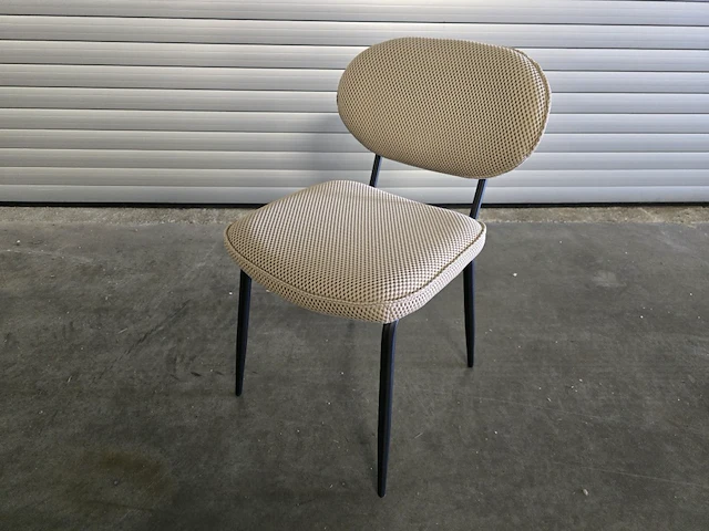 4x stoel metal beige stof - afbeelding 2 van  8