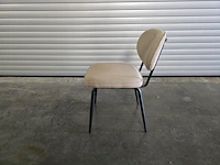 4x stoel metal beige stof - afbeelding 3 van  8