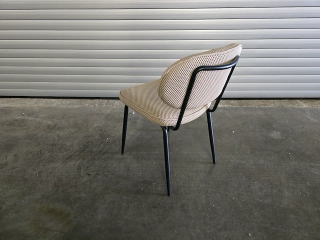 4x stoel metal beige stof - afbeelding 4 van  8