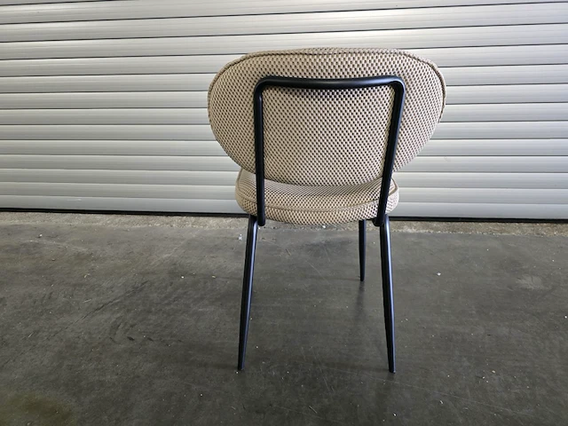 4x stoel metal beige stof - afbeelding 5 van  8