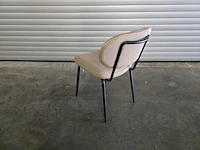 4x stoel metal beige stof - afbeelding 4 van  8
