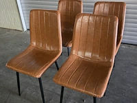 4x stoel smokey cognac pu - afbeelding 1 van  7
