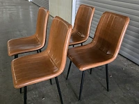4x stoel smokey cognac pu - afbeelding 3 van  7