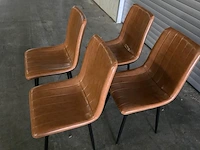 4x stoel smokey cognac pu - afbeelding 4 van  7