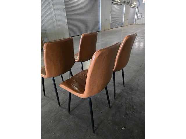4x stoel smokey cognac pu - afbeelding 5 van  7
