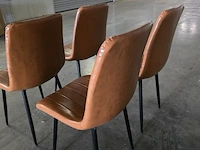 4x stoel smokey cognac pu - afbeelding 5 van  7