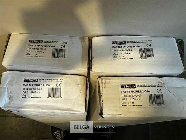 4x teco ip65 t8 fixture 2x36w - afbeelding 1 van  4