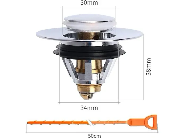 4x universele wastafel pop-up afvoerfilter - afbeelding 2 van  2