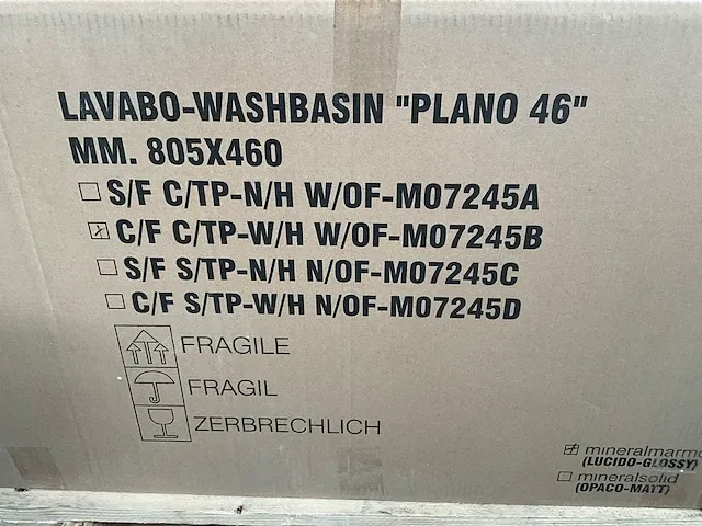 4x wastafel plano 46 - afbeelding 4 van  7