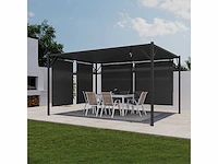 4x3 pergola met verstelbaar lamellendak en 4 grijze jaloezieën - afbeelding 1 van  10