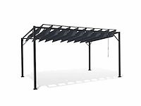 4x3 pergola met verstelbaar lamellendak en 4 grijze jaloezieën - afbeelding 9 van  24