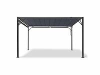 4x3 pergola met verstelbaar lamellendak en 4 grijze jaloezieën - afbeelding 14 van  24