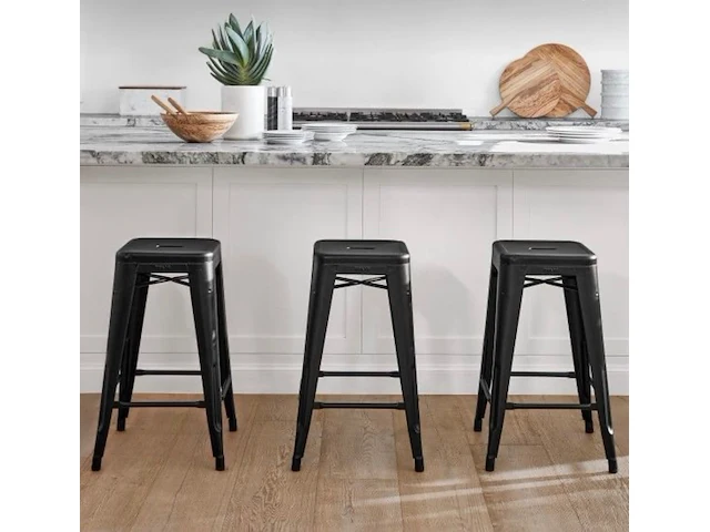 5 barstoelen tolix look zwart - afbeelding 1 van  1