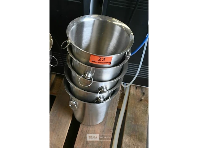 5 champagne emmers inox - afbeelding 1 van  3