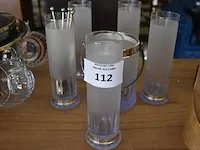 5 cocktailglazen met ijsemmer en lepels - afbeelding 1 van  6