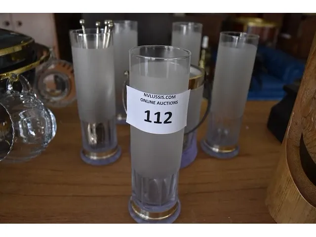 5 cocktailglazen met ijsemmer en lepels - afbeelding 2 van  6