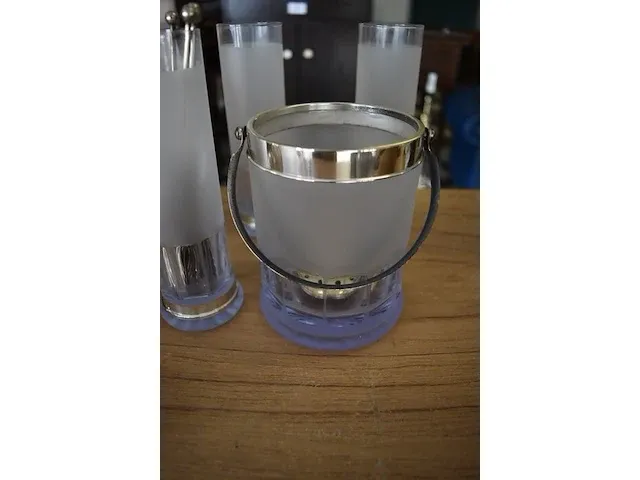 5 cocktailglazen met ijsemmer en lepels - afbeelding 5 van  6