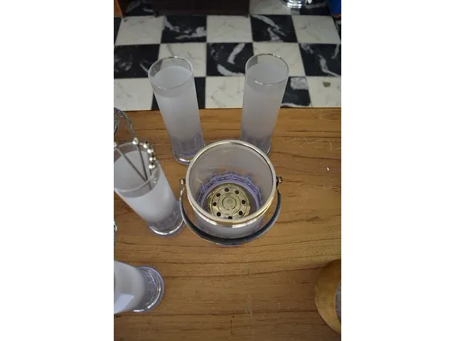 5 cocktailglazen met ijsemmer en lepels - afbeelding 6 van  6