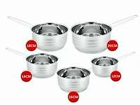 5 delige rvs steelpanset - afbeelding 2 van  4
