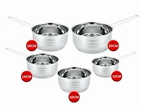 5 delige rvs steelpanset - afbeelding 2 van  4