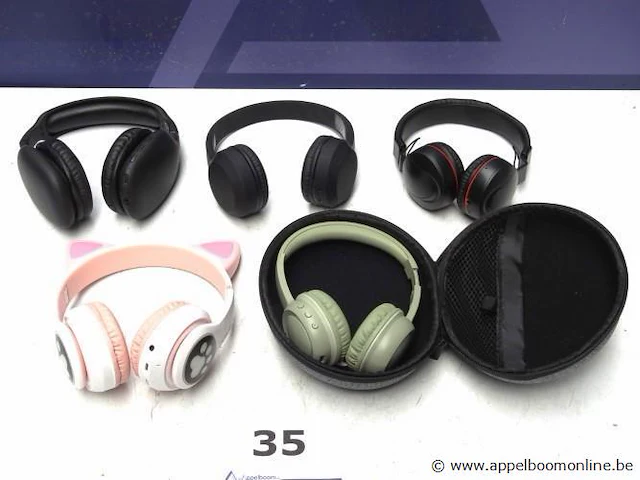5 div headphones, zonder kabels, werking niet gekend - afbeelding 1 van  3