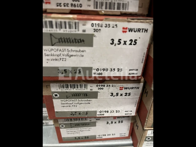 5 doosjes a 200 wurth schroeven 3,5x25 - afbeelding 1 van  1