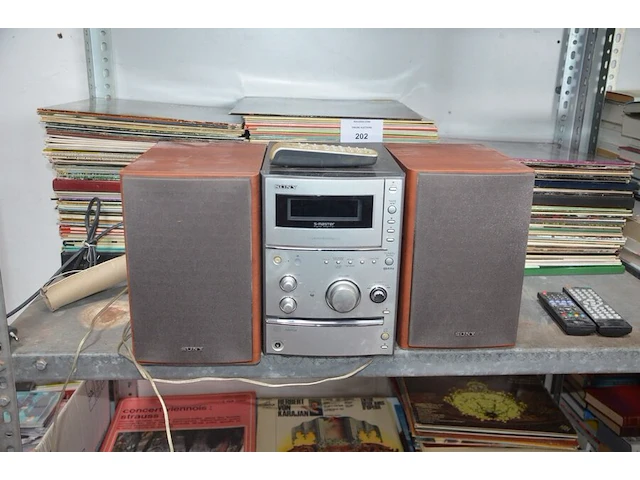5 dozen met diverse cds, stereo sony cmt-cpx11 - afbeelding 1 van  7