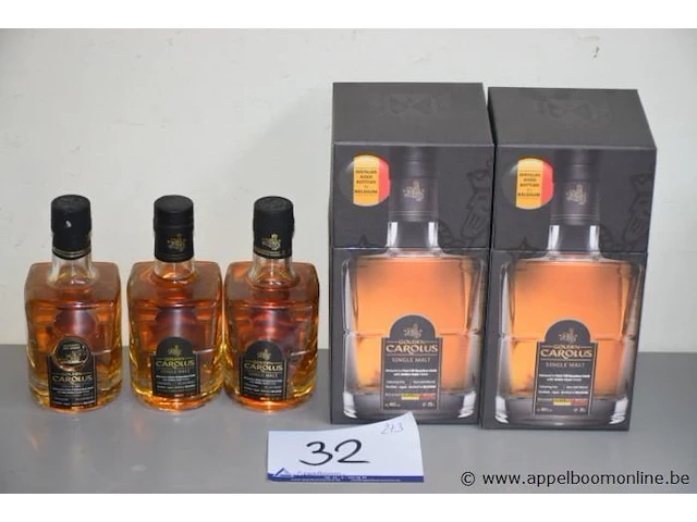 5 flesjes à 20cl whiskey gouden carolus 46% - afbeelding 1 van  3