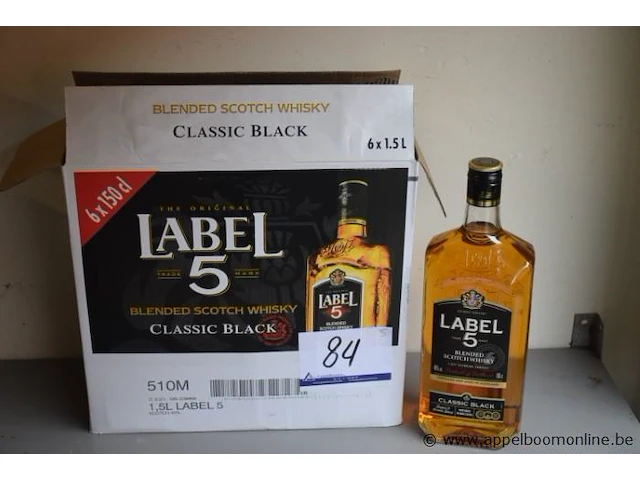 5 flessen à 1,5ltr whisky label 5 40% - afbeelding 1 van  3