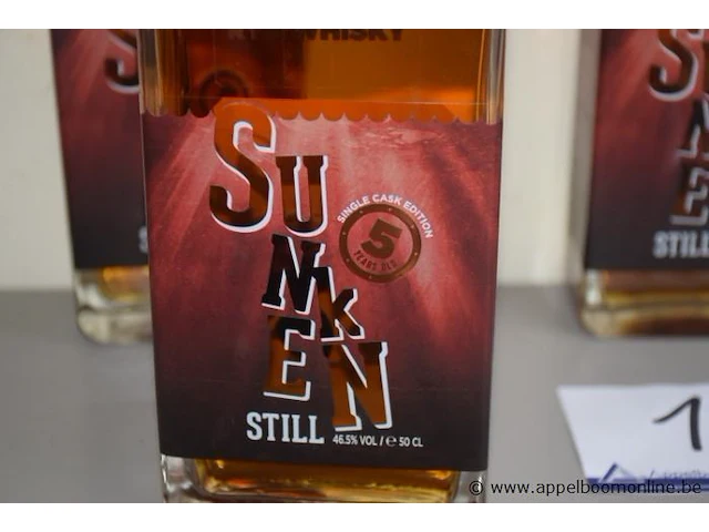 5 flessen à 50cl whiskey sunken still / filliers 45,5% - afbeelding 2 van  2