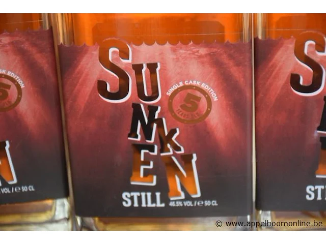 5 flessen à 50cl whiskey sunken still / filliers 45,5% - afbeelding 2 van  2