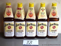 5 flessen à 70cl bourbon whiskey jim bean sunshine blend 50% - afbeelding 1 van  2