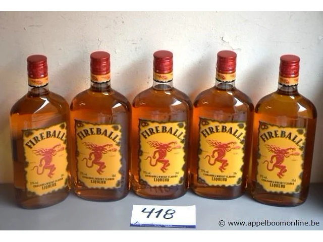 5 flessen à 70cl liquer fieball 33% - afbeelding 1 van  2